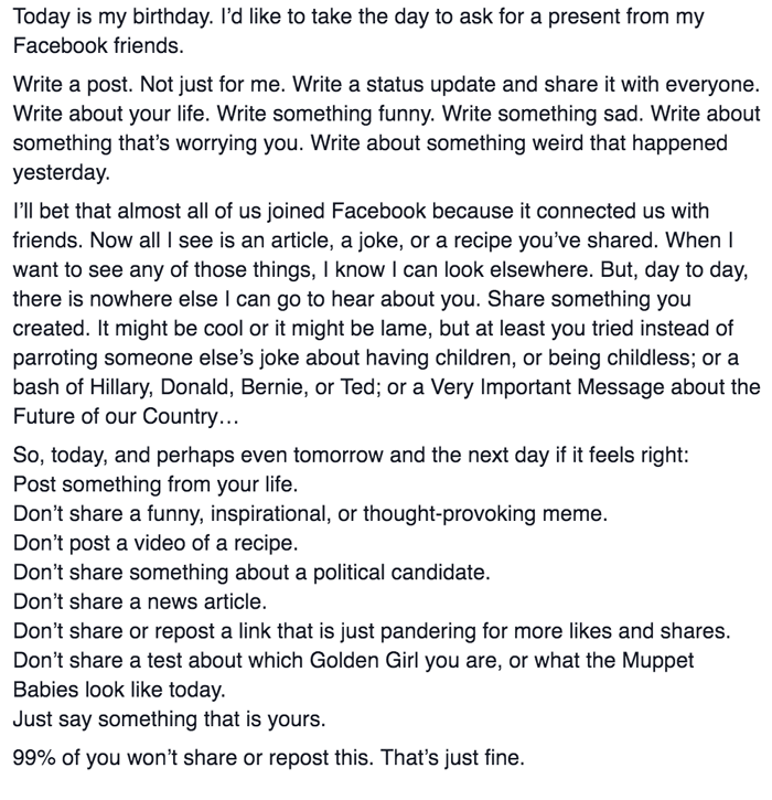 Mikes Facebook post Mikes Facebook post